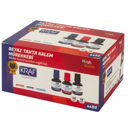 KRAF BEYAZ TAHTA KALEM MÜREKKEBİ   30ml 445G MAVİ