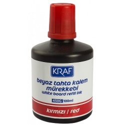 KRAF BEYAZ TAHTA KALEM MÜREKKEBİ 100ml 450G KIRMIZI