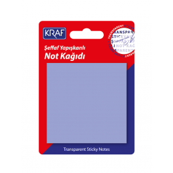 KRAF YAPIŞKANLI NOT KAĞIDI 76x76   50 YP ŞEFFAF MOR 7676TR