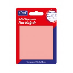 KRAF YAPIŞKANLI NOT KAĞIDI 76x76   50 YP ŞEFFAF PEMBE 7676TR