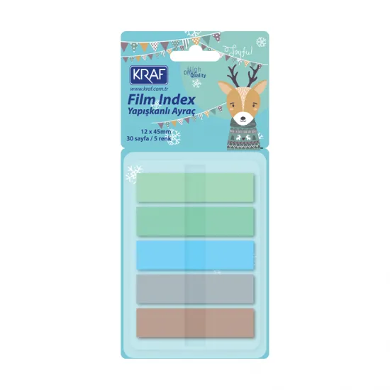KRAF INDEX FILM (PP) 12x45MM POP-UP 5 RENK X 30 YP PASTEL 51248-1 KRAF INDEX FILM (PP) 12x45MM POP-UP 5 RENK X 30 YP PASTEL 51248-1