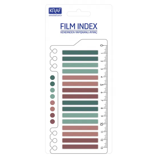 KRAF INDEX FILM (PP) 6x45MM 16'LI X 20YP CETVELLİ MORANDI COLOR 16645-2 KRAF INDEX FILM (PP) 6x45MM 16'LI X 20YP CETVELLİ MORANDI COLOR 16645-2