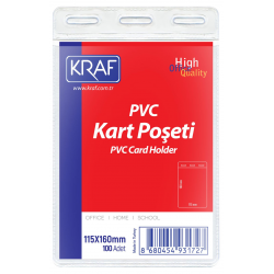 KRAF KART POŞETİ PVC 115x160mm 100 LÜ