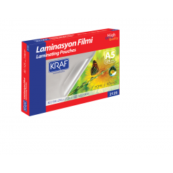 KRAF LAMİNASYON FİLMİ PARLAK A5 125 Mic. 100 LÜ 2125