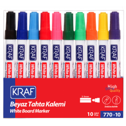 KRAF BEYAZ TAHTA KALEMİ DOLDURULABİLİR 770-10 10 LU SET