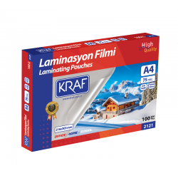 KRAF LAMİNASYON FİLMİ PARLAK A4   75 Mic.100 LÜ 2121