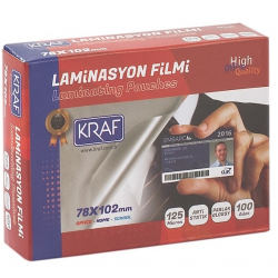 KRAF LAMİNASYON FİLMİ 78x102MM 125 Mic. 100 LÜ 2127