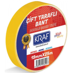 KRAF ÇİFT TARAFLI BANT 19mm X 25m 2519G