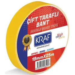 KRAF ÇİFT TARAFLI BANT 19mm X 25m 2519G