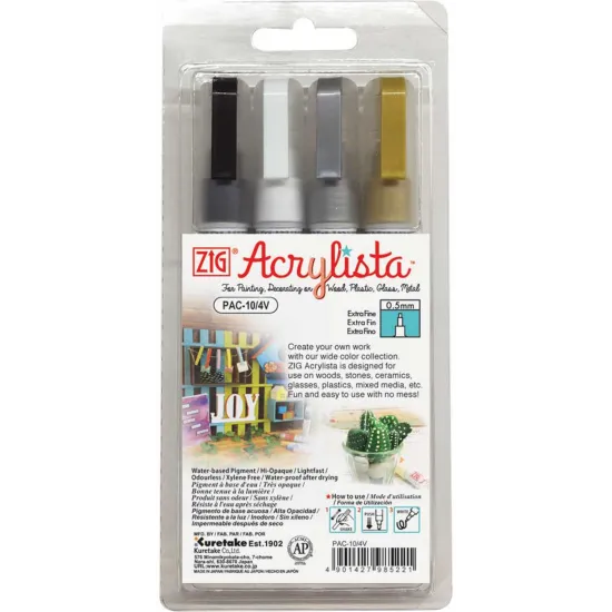 ZIG ACRYLISTA MARKÖR FINE 0,5MM PAC-10/4V 4 LÜ ZIG ACRYLISTA MARKÖR FINE 0,5MM PAC-10/4V 4 LÜ