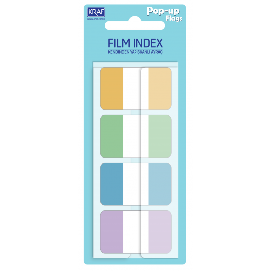 KRAF INDEX FILM (PP) 25x42MM POP-UP 4 RENK x 20 YP 2542 KRAF INDEX FILM (PP) 25x42MM POP-UP 4 RENK x 20 YP 2542
