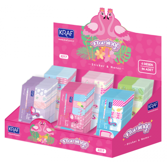 KRAF YAPIŞKANLI NOT KAĞIDI SET FLAMINGO 100 YP 2217FL KRAF YAPIŞKANLI NOT KAĞIDI SET FLAMINGO 100 YP 2217FL
