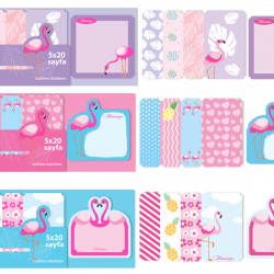 KRAF YAPIŞKANLI NOT KAĞIDI SET FLAMINGO 100 YP 2217FL