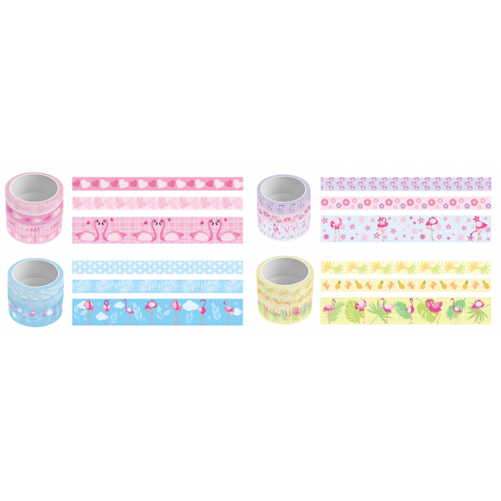 KRAF BANT WASHI TAPE FLAMINGO 3 LÜ (15mm x 3m 2 Adet + 30mm x 3m 1 Adet) 2505FL KRAF BANT WASHI TAPE FLAMINGO 3 LÜ (15mm x 3m 2 Adet + 30mm x 3m 1 Adet) 2505FL