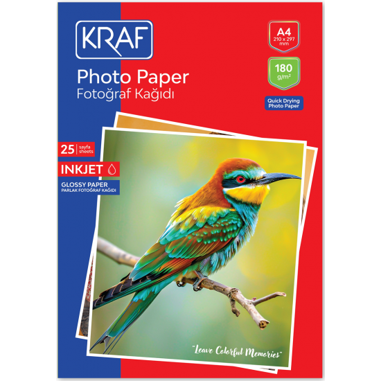 KRAF FOTOĞRAF KAĞIDI A4 180g 25 Lİ 2180