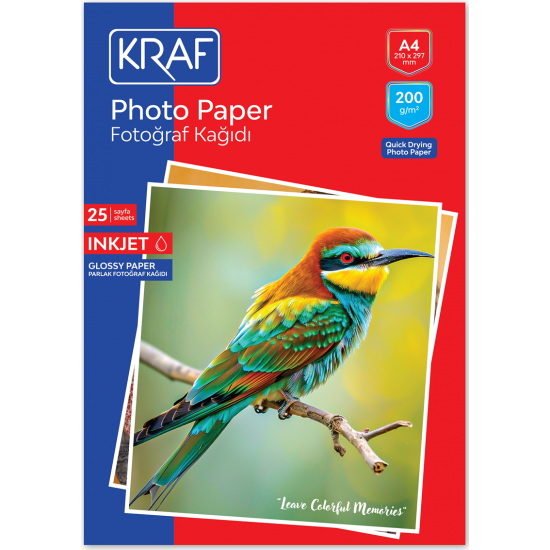 KRAF FOTOĞRAF KAĞIDI A4 200g 25 Lİ 2200