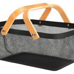 KRAF PERFORE SEPET AHŞAP SAPLI DİKDÖRTGEN 492 SİYAH