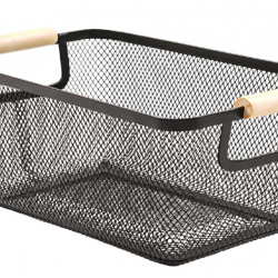 KRAF PERFORE SEPET AHŞAP SAPLI KÜÇÜK 493G SİYAH