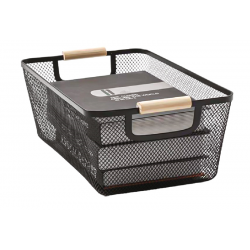 KRAF PERFORE SEPET AHŞAP SAPLI ORTA 493G SİYAH