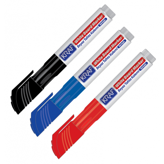 KRAF BEYAZ TAHTA KALEMİ KARTUŞLU 776 KIRMIZI