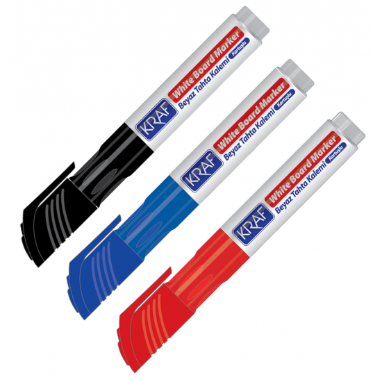 KRAF BEYAZ TAHTA KALEMİ KARTUŞLU 776 SİYAH
