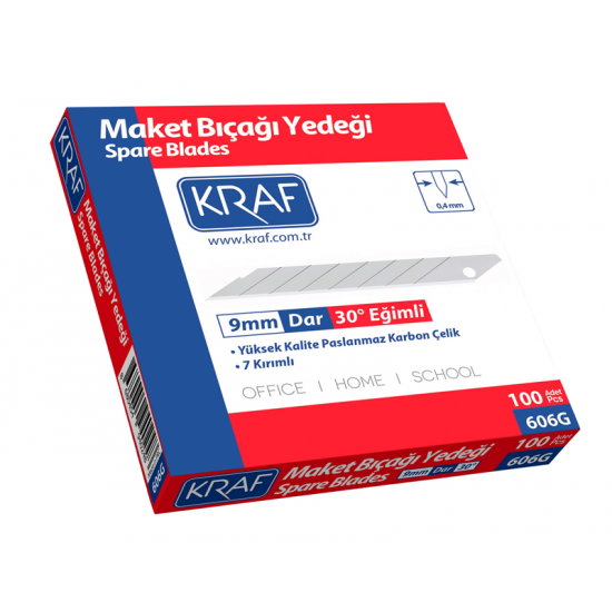 KRAF MAKET BIÇAĞI YEDEĞİ DAR 30' EĞİMLİ 100 LÜ 606G