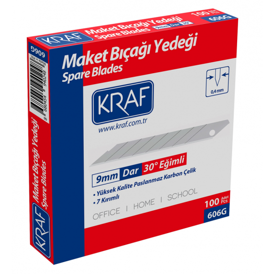KRAF MAKET BIÇAĞI YEDEĞİ DAR 30' EĞİMLİ 100 LÜ 606G