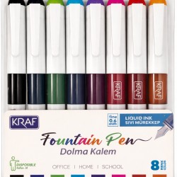 KRAF DOLMA KALEM KULLAN-AT 303 8 RENK SET