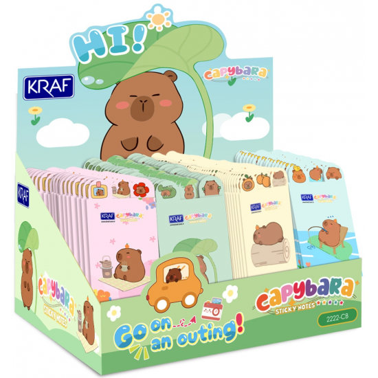 KRAF YAPIŞKANLI NOT KAĞIDI SET CAPYBARA   8 x 20 YP 2222CB