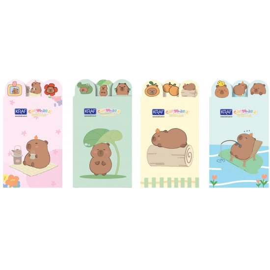 KRAF YAPIŞKANLI NOT KAĞIDI SET CAPYBARA   8 x 20 YP 2222CB