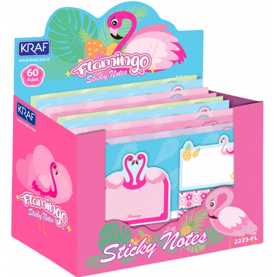 KRAF YAPIŞKANLI NOT KAĞIDI SET FLAMINGO  4 x 20 YP 2223FL