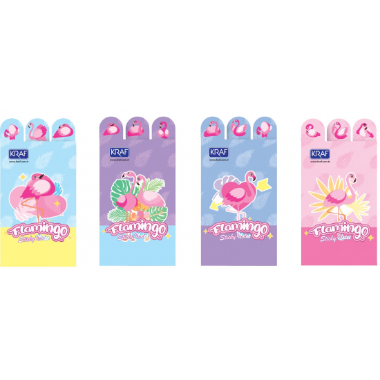 KRAF YAPIŞKANLI NOT KAĞIDI SET FLAMINGO  8 x 20 YP 2222FL
