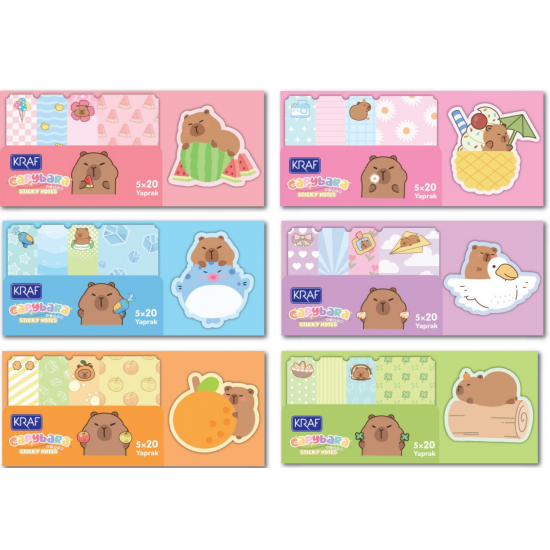 KRAF YAPIŞKANLI NOT KAĞIDI SET CAPYBARA 100 YP 2217CB