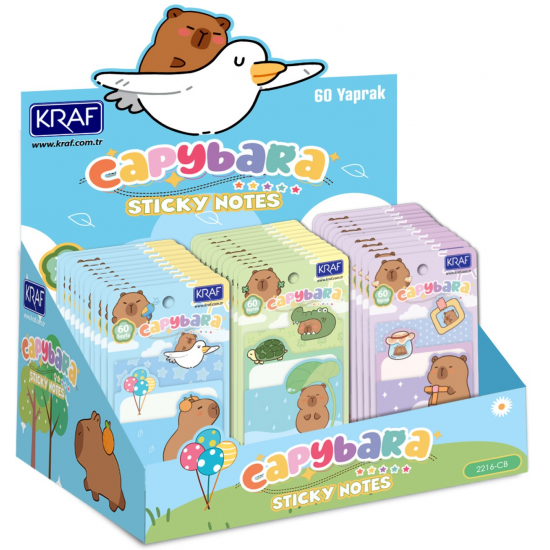 KRAF YAPIŞKANLI NOT KAĞIDI SET CAPYBARA 60 YP 2216CB