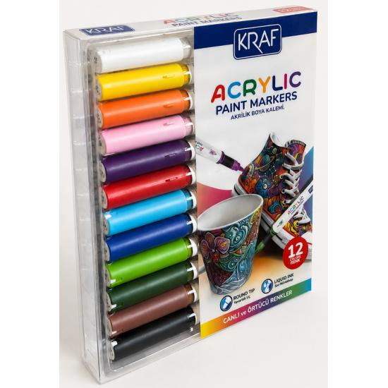 KRAF AKRİLİK MARKER 666 12'Lİ
