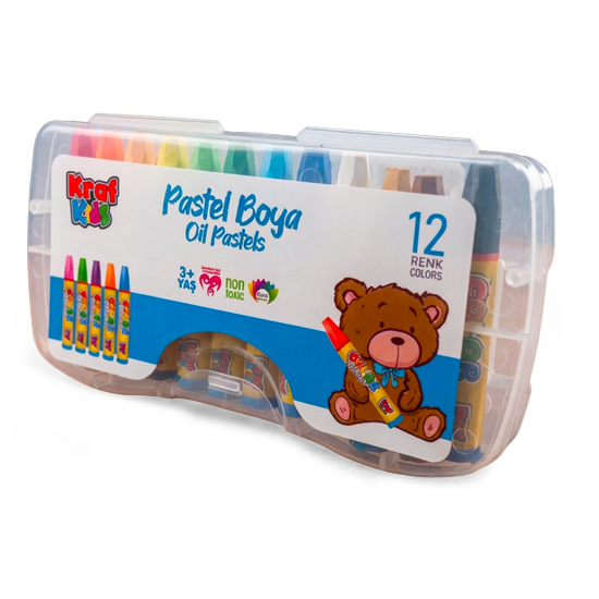 KRAF KIDS PASTEL BOYA 12 Lİ ÇANTALI KK530