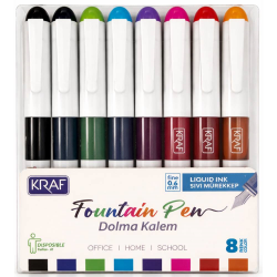 KRAF DOLMA KALEM KULLAN-AT 303 8 RENK SET