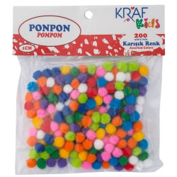 PASİF KRAF KIDS PONPON 1 CM 200 LÜ KK70