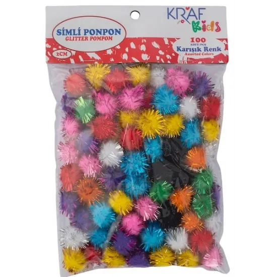 PASİF KRAF KIDS PONPON 2 CM SİMLİ 100 LÜ KK85 PASİF KRAF KIDS PONPON 2 CM SİMLİ 100 LÜ KK85