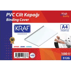 KRAF CİLT KAPAĞI A4 100 LÜ 512G ŞEFFAF