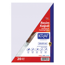 KRAF RESİM KAĞIDI 25x35cm   20 Lİ