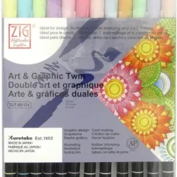 ZIG ART&GRAPHIC TWIN TUT-80/12VPA 12Lİ PASTEL