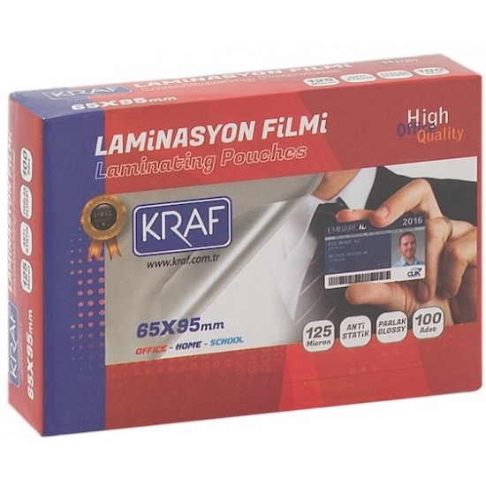 KRAF LAMİNASYON FİLMİ 65x95 MM 125 Mic. 100 LÜ 2126 KRAF LAMİNASYON FİLMİ 65x95 MM 125 Mic. 100 LÜ 2126