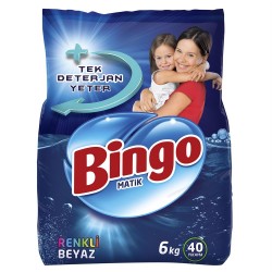 Bingo Matik Toz Çamaşır Deterjanı Renkli ve Beyaz 6 kg