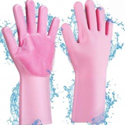 Magic Gloves Pembe Sihirli Silikon Bulaşık Eldiveni